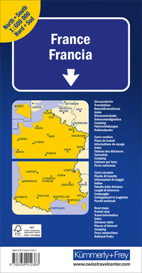 France (Nord+Sud), carte routière 1:600'000