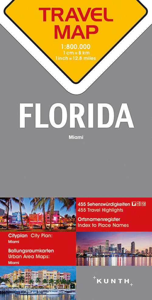 Reisekarte Florida 1:800.000
