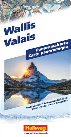 Suisse, Valais, carte panoramique