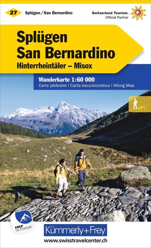 Schweiz, Splügen - San Bernardino, Nr. 27, Wanderkarte 1:60'000 Schweiz, Splügen - San Bernardino, Nr. 27, Wanderkarte 1:60'000