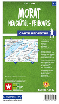 Schweiz, Murten, Nr. 17, Wanderkarte, 1:40'000 Schweiz, Murten, Nr. 17, Wanderkarte, 1:40'000