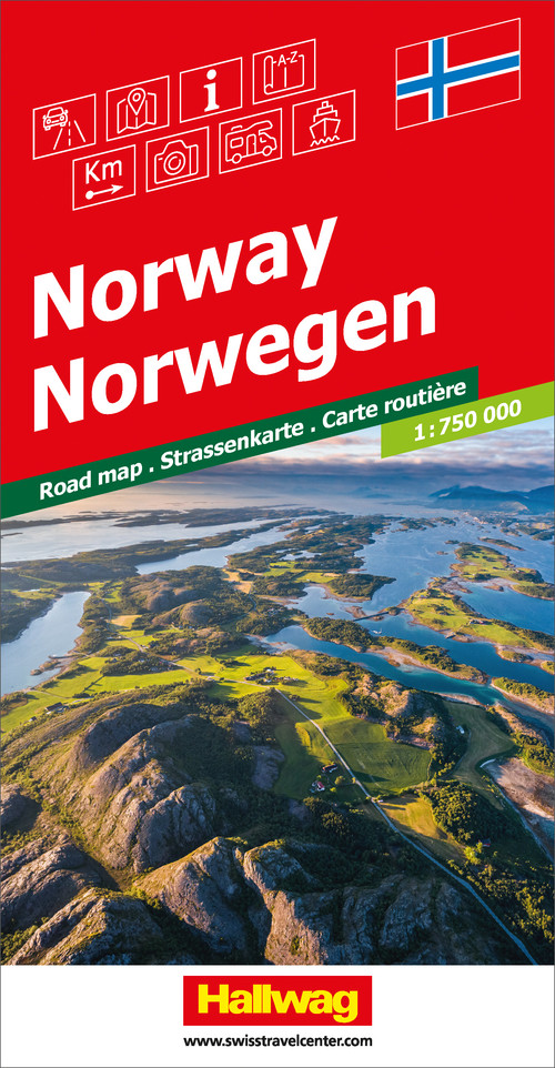 Norvège, carte routière, 1:750'000