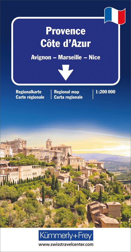 Frankreich, Provence - Côte d'Azur, Strassenkarte 1:200'000