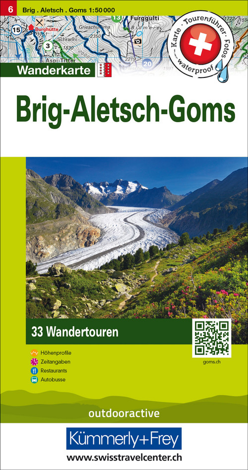 Schweiz, Brig - Aletsch - Goms, Nr. 6, Wandertourenkarte 1:50'000