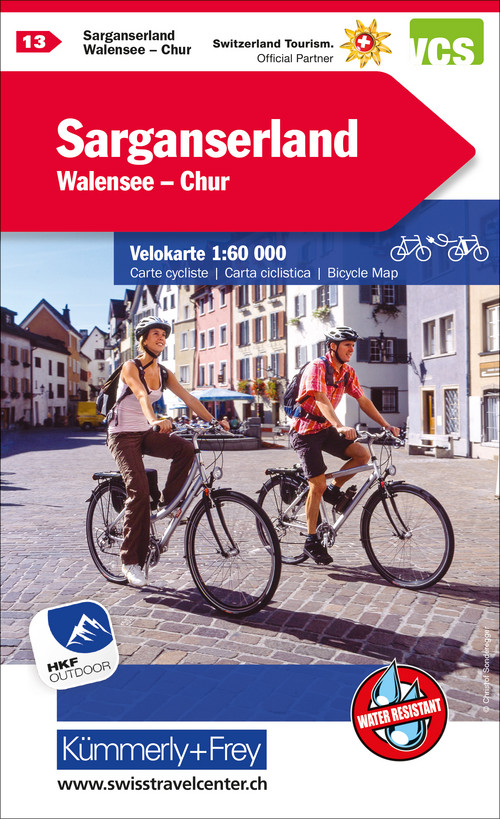 Suisse, Sarganserland, Walensee - Coire, No. 13, Carte cycliste 1:60'000