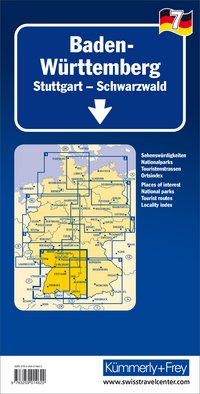 Deutschland, Baden-Württemberg, Nr. 07, Regionalstrassenkarte 1:275'000