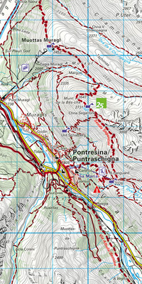 Switzerland, Bernina, Pontresina, Val Poschiavo, No. 47, hiking map 1:40'000