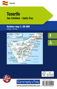 Espagne, Tenerife, carte outdoor 1:60'000 Espagne, Tenerife, carte outdoor 1:60'000