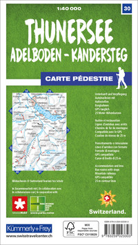 Suisse, Lac de Thoune, Adelboden - Kandersteg, Nr. 30, Carte pédestre 1:40'000