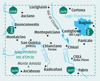 KOMPASS Wanderkarte 2463 Lago Trasimeno, Area Protetta Val d' Orcia, Montepulciano, Montalcino, Monte Amiata, Cortona 1:50.000