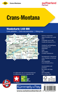Schweiz, Crans-Montana, Nr. 32, Wanderkarte 1:60'000 Schweiz, Crans-Montana, Nr. 32, Wanderkarte 1:60'000