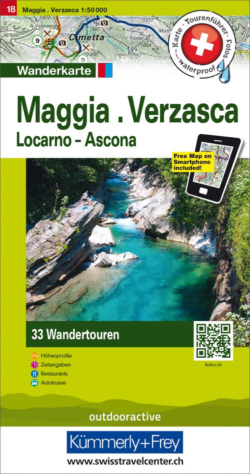 18 Maggia - Verzasca, Locarno - Ascona 1:50'000 german/ital.