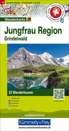 Schweiz, Jungfrau Region, Grindelwald, Nr. 4, Wandertourenkarte 1:50'000