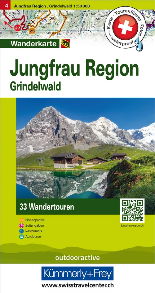 Switzerland, Jungfrau Region, Grindelwald, No. 4, Hiking Tour Map 1:50,000