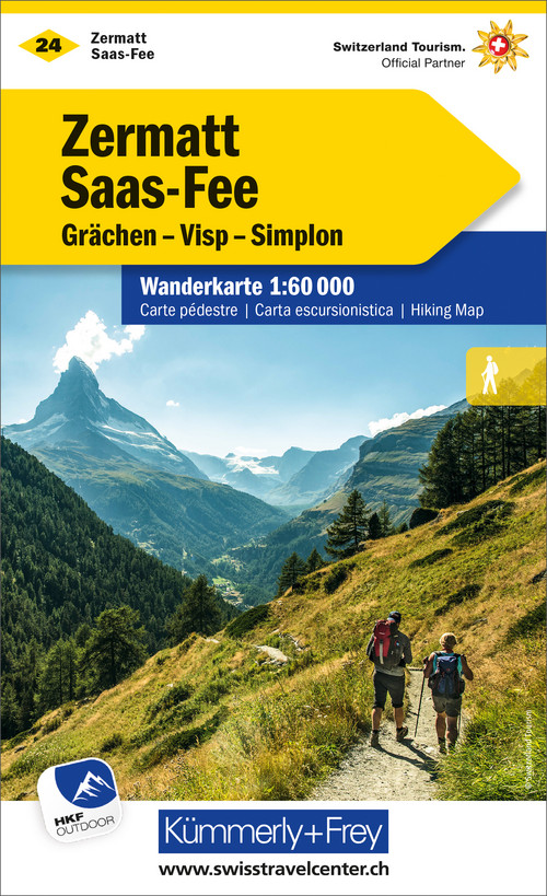 Switzerland, Zermatt, Saas Fee, No. 24, Hiking Map 1:60'000