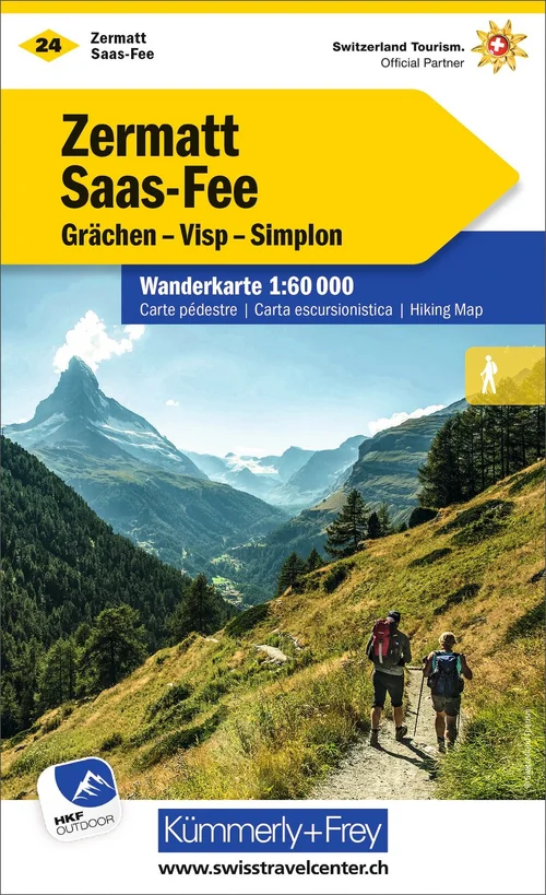 Schweiz, Zermatt, Saas Fee, Nr. 24, Wanderkarte 1:60'000 Schweiz, Zermatt, Saas Fee, Nr. 24, Wanderkarte 1:60'000