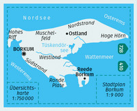 KOMPASS Wanderkarte 727 Borkum im Nationalpark Niedersächsisches Wattenmeer 1:15.000