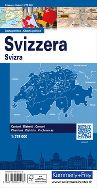 Schweiz politisch, Übersichtskarte 1:275 000