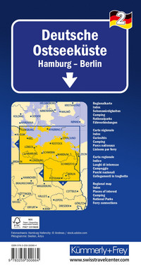 Allemagne, côte allemande de la mer Baltique, Nr. 02, carte routière 1:275'000 Allemagne, côte allemande de la mer Baltique, Nr. 02, carte routière 1:275'000