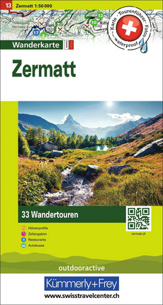 Schweiz, Zermatt, Nr. 13, Wandertourenkarte 1:50'000