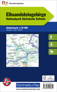 Germany, Elbe Sandstone Mountains, Nr. 18, Outdoor map 1:35'000 Germany, Elbe Sandstone Mountains, Nr. 18, Outdoor map 1:35'000