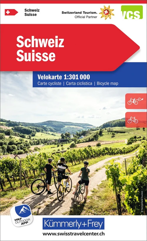 Suisse, carte vélo 1:301'000