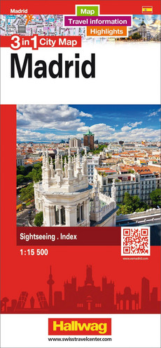 Espagne, Madrid, Carte 3 en 1 de la ville 1:15'500