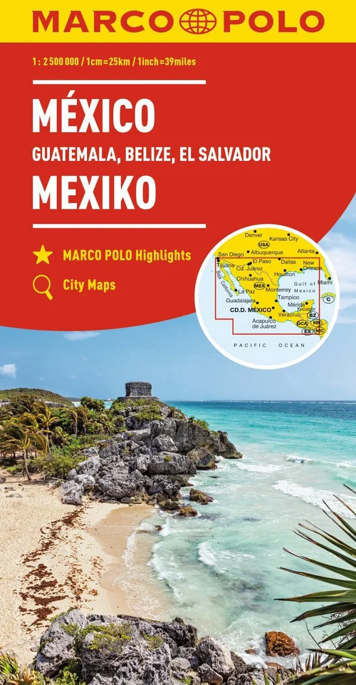 MARCO POLO Kontinentalkarte Mexiko, Guatemala, Belize, El Salvador 1:2,5 Mio. MARCO POLO Kontinentalkarte Mexiko, Guatemala, Belize, El Salvador 1:2,5 Mio.