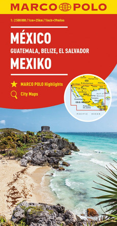 MARCO POLO Kontinentalkarte Mexiko, Guatemala, Belize, El Salvador 1:2,5 Mio.