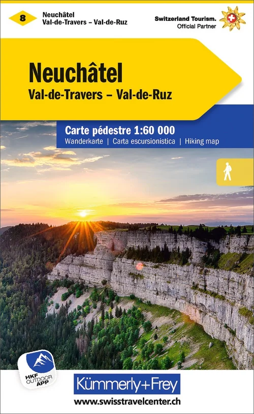 Swiss, Neuchâtel - Val de Travers - Lac de Morat, Nr. 08, Carte de randonnée 1:60'000 Swiss, Neuchâtel - Val de Travers - Lac de Morat, Nr. 08, Carte de randonnée 1:60'000