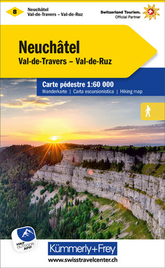Schweiz, Neuenburg - Val de Travers - Murtensee, Nr. 08, Wanderkarte 1:60'000