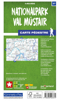 Schweiz, Nationalpark Val Müstair, Nr. 37, Wanderkarte 1:40'000