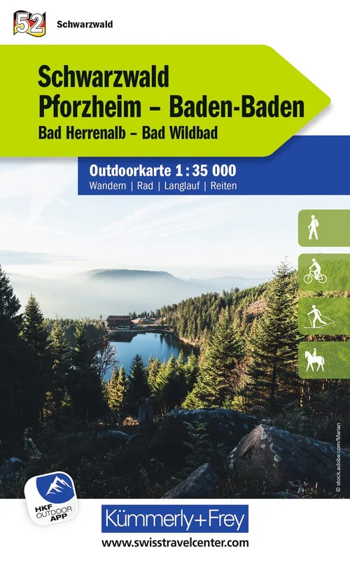 Germany 2025, Black Forest, Pforzheim, Baden-Baden, No. 52, outdoor map 1:35'000 Germany 2025, Black Forest, Pforzheim, Baden-Baden, No. 52, outdoor map 1:35'000