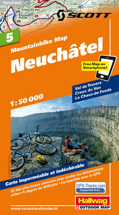 Schweiz, Neuchâtel, Nr. 5, Mountainbike-Karte 1:50'000