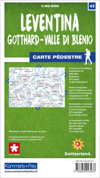 43 Leventina Gotthard - Valle di Blenio 1:40 000