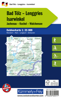 Allemagne 2025, Bad Tölz, Lenggries, Isarwinkel, Nr. 4, carte outdoor 1:35 000