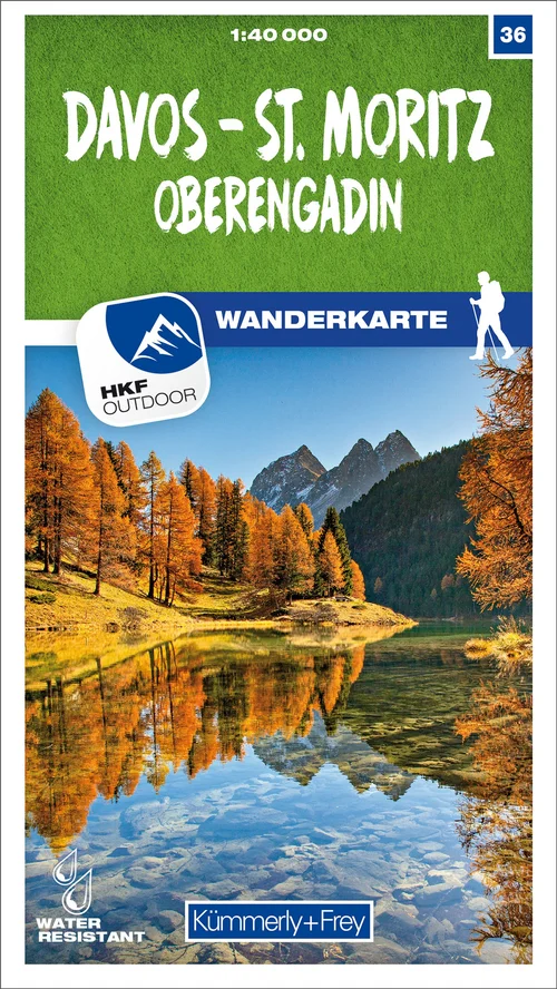 Switzerland, Davos, St. Moritz, Upper Engadine; No. 36, hiking map 1:40'000