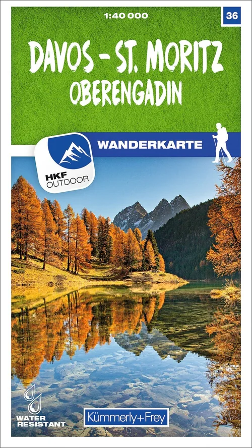 Switzerland, Davos, St. Moritz, Upper Engadine; No. 36, hiking map 1:40'000