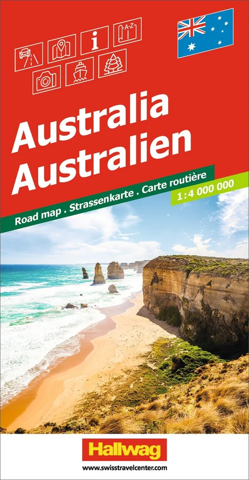 Australie, Carte routière 1:4Mio. Australie, Carte routière 1:4Mio.