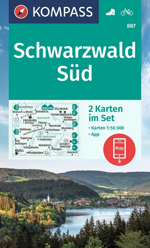KOMPASS Wanderkarten-Set 887 Schwarzwald Süd (2 Karten) 1:50.000