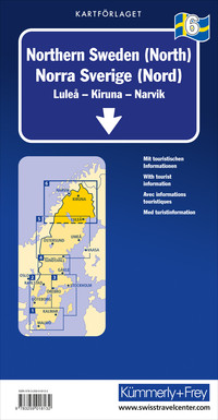 Schweden-Nord (Nord), Lulea - Kiruna - Narvik, Nr. 6, Strassenkarte 1:400'000