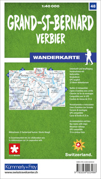 Schweiz, Grand-St-Bernard, Nr. 48, Wanderkarte 1:40'000 Schweiz, Grand-St-Bernard, Nr. 48, Wanderkarte 1:40'000