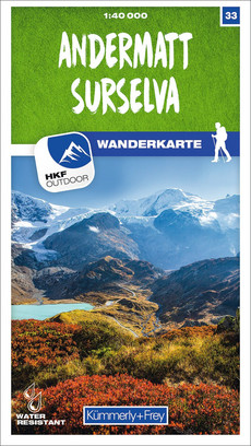 Schweiz, Andermatt - Surselva, Nr. 33, Wanderkarte 1:40'000
