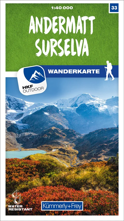 Schweiz, Andermatt - Surselva, Nr. 33, Wanderkarte 1:40'000