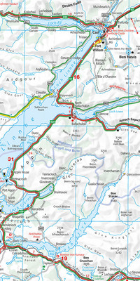 Écosse, carte routière régionale 1:275'000 Écosse, carte routière régionale 1:275'000
