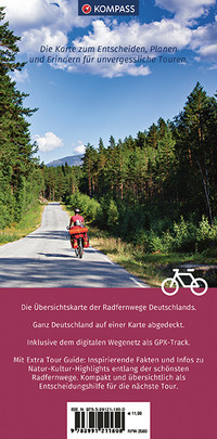 KOMPASS Radfernwege Deutschland 1:550.000 - Übersichtskarte 2560