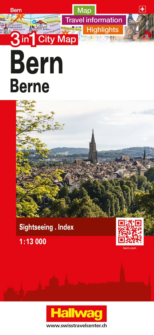 Switzerland, Berne, 3 in 1 City Map 1:13 000