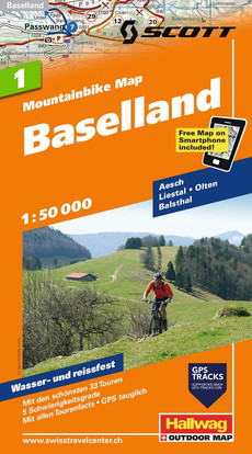 Suisse, Baselland, No. 1, carte de VTT 1:50'000
