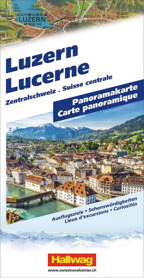 Suisse, Lucerne, Suisse centrale, carte panoramique Suisse, Lucerne, Suisse centrale, carte panoramique