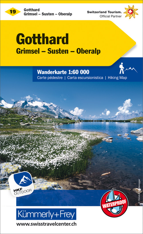 Schweiz, Gotthard, Grimsel - Susten - Oberalp, Nr. 19, Wanderkarte 1:60'000